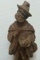 Hand Carved Wood Carving Antique German Folk Art Solid Wood 6.  25 Inches Tall Hs Carved Figures photo 1