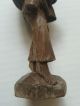 Hand Carved Wood Carving Antique German Folk Art Solid Wood 6.  25 Inches Tall Hs Carved Figures photo 4