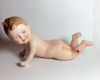 Antique Bisque Porcelain German Piano Baby Doll Lady Bug On Leg photo