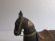 Vintage Old Hand Carved Brass /copper Fitted Horse Shape Kumkum Powder Tika Box India photo 1