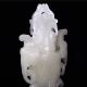Natural White Jade Handwork Carved 4 Legs & 7 Ring Okho Pots photo 3