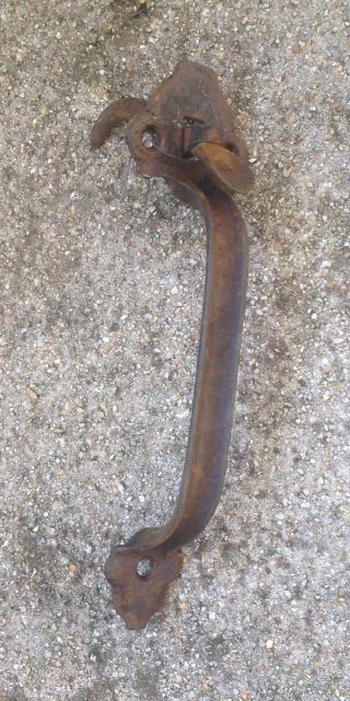Primitive Rustic Antique Iron Thumb Latch Door Handle,  8 - 1/2 