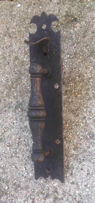 Primitive Rustic Antique Iron Thumb Latch Door Handle,  7 Inches,  All photo