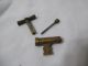 C1800s Ornate Brass 2 Piece Adjustable Pocket Door Skeleton Key Rare Locks & Keys photo 5