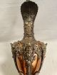 19thc Antique Victorian Era Viking & Lady Bust Old Bronzed & Copper Figural Ewer Metalware photo 4