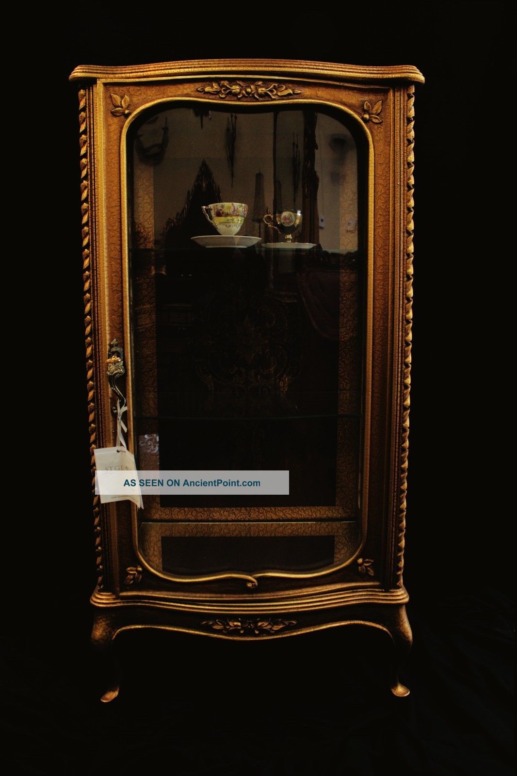 Gorgeous French Louis Style Vitrine Showcase Display Cabinet,  Mirror Back & Base 1800-1899 photo