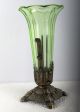 Large Decorative Antique Art Deco Machine Age Modernist Green Glass Vase Sublime Vases photo 6
