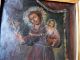 Antique Retablo On Tin With Saint Anthony With Christ Child,  Wood Frame Latin American photo 2