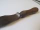 Antique Primitive Round Wood Bread Board And Knife Sheffield Primitives photo 5