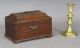 Great 18th C Mahogany Three Compartment Tea Caddy With Feet And Brasses Primitives photo 1
