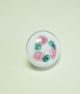 Pretty Vintage Snow White Paperweight Button With A Ring Of Green & Pink Roses Buttons photo 1