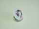 Pretty Vintage Snow White Paperweight Button With A Ring Of Green & Pink Roses Buttons photo 3