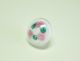 Pretty Vintage Snow White Paperweight Button With A Ring Of Green & Pink Roses Buttons photo 5