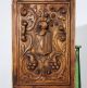 Coat Of Arms Panel Solid Antique Vintage Hand Carved Wood Salvaged Carving 2 Pediments photo 1