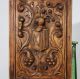 Coat Of Arms Panel Solid Antique Vintage Hand Carved Wood Salvaged Carving 2 Pediments photo 2