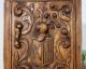 Coat Of Arms Panel Solid Antique Vintage Hand Carved Wood Salvaged Carving 2 Pediments photo 3