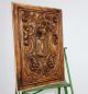 Coat Of Arms Panel Solid Antique Vintage Hand Carved Wood Salvaged Carving 2 Pediments photo 6