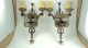 Pair Highly Decorated Solid Brass Double Light Sconces Wall Hugger Chandeliers, Fixtures, Sconces photo 6