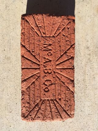 Rare.  Vintage.  Sidewalk Brick.  Mc.  A.  B.  Co.  Mcalester,  Oklahoma Brick Co. photo