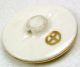 Antique Meiji Satsuma Button 9 Cranes 1 Gold W/ Gold Accents 1 & 1/8 