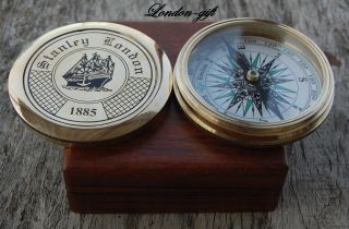 Poem Compass With Robert Frost Sundial Compass Vintage Nautical Compass W/case photo