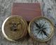 Poem Compass With Robert Frost Sundial Compass Vintage Nautical Compass W/case Compasses photo 3