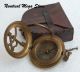 Antique Steampunk Nautical Brass Compass & Sundial Push Button Type Sundial Compasses photo 1