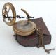 Antique Steampunk Nautical Brass Compass & Sundial Push Button Type Sundial Compasses photo 3