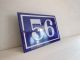 Old French House Number Sign Door Gate Plate Plaque Enamel Steel Metal 56 Blue Signs photo 1