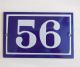 Old French House Number Sign Door Gate Plate Plaque Enamel Steel Metal 56 Blue Signs photo 2