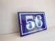 Old French House Number Sign Door Gate Plate Plaque Enamel Steel Metal 56 Blue Signs photo 3