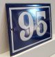 Antique House Number Sign Door Gate French Plate Plaque Enamel Steel Metal 95 Signs photo 2