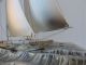 Materly H - Crafted 2 Masted Solid Sterling Silver 985 Sail Boat Yacht Ship Japan Other Antique Sterling Silver photo 7