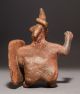 A Fine Pre - Columbian Nayarit Polychrome Squatting Figure Of A Warrior/ballplayer The Americas photo 3