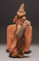 A Fine Pre - Columbian Nayarit Polychrome Squatting Figure Of A Warrior/ballplayer The Americas photo 5