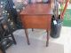 S25 Antique Cherry Two Drawer Nightstand Tiger Drawers One Board Trop Turned Leg 1800-1899 photo 1