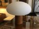 Vintage Laurel Teak Mushroom Lamp With Blown Glass Shade,  Perfect Lamps photo 7