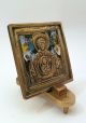 Russia Orthodox Bronze Icon The Virgin Of Sign.  Enameled Roman photo 2