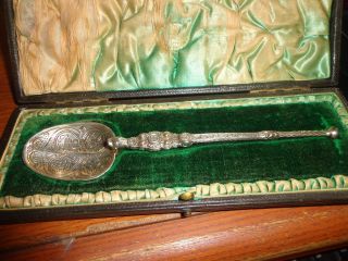 Solid Sterling Silver Annointing Spoon Coronation Edward Vii Hm 1902 photo