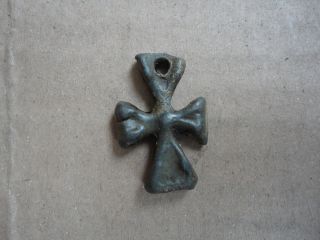 Ancient Late Roman - Byzantine Bronze Cross Museum Quality 4 – 5th.  Century Ad photo