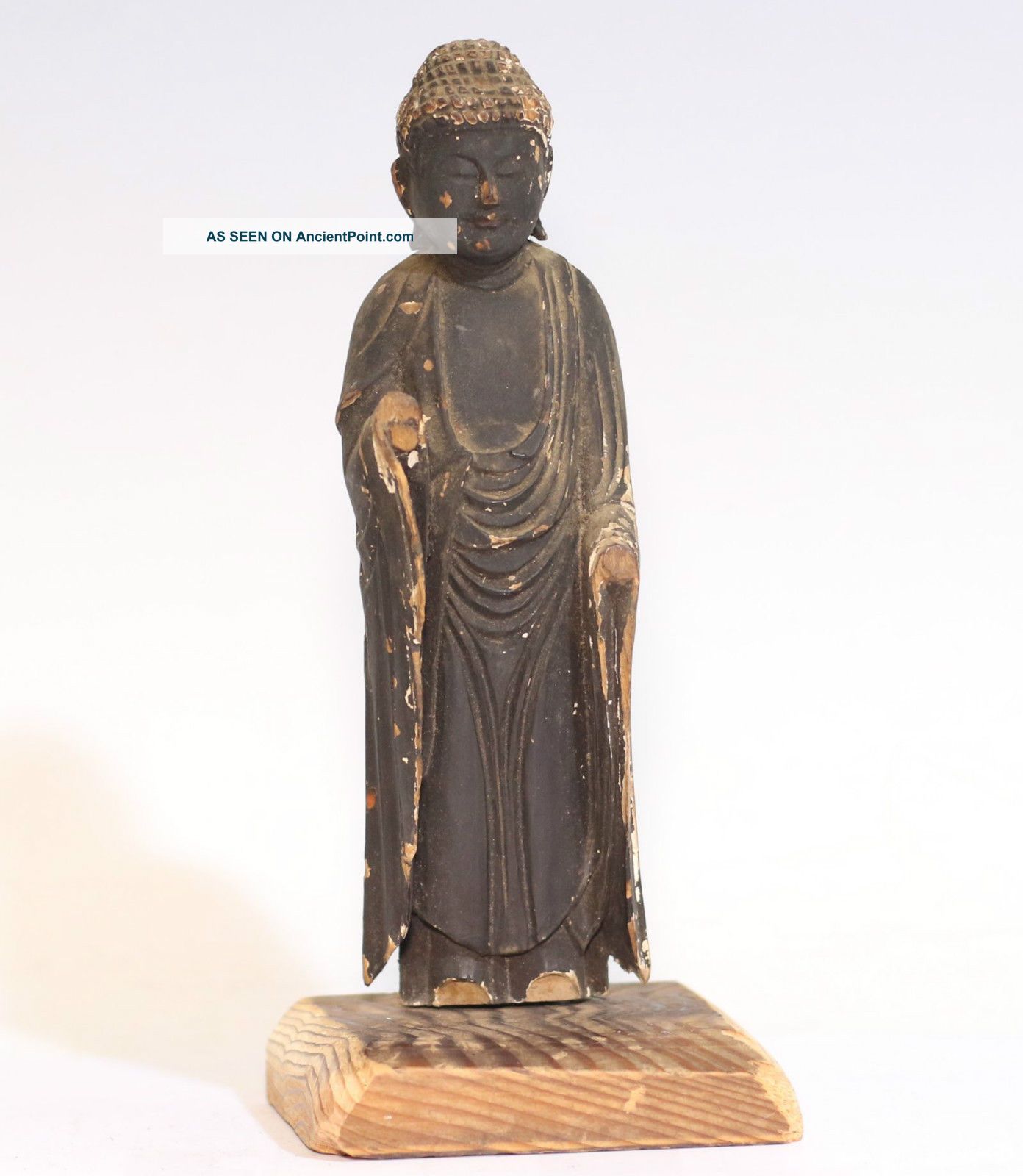 Japanese Vintage Buddha Wood Statue　仏像/free Shipping/u10418an Statues photo