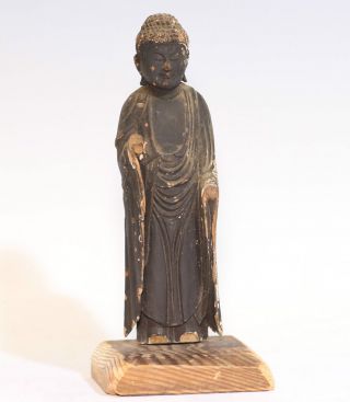 Japanese Vintage Buddha Wood Statue　仏像/free Shipping/u10418an photo