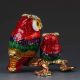 Chinese Cloisonne Inlaid Rhinestone Handwork Owl Statue G376 Other Antique Chinese Statues photo 3