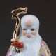 Chinese The Color Porcelain Handwork Carved Longevity God Statues G356 Other Antique Chinese Statues photo 1