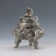 Chinese Tibetan Silver Hand - Carved Loong Incense Burner W Ming Xuan De Gd5655 Incense Burners photo 2