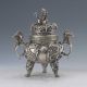 Chinese Tibetan Silver Hand - Carved Loong Incense Burner W Ming Xuan De Gd5655 Incense Burners photo 3