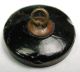 Antique Black Glass Button Cat Face W/ Carnival Luster - 11/16 