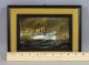 Antique C.  Hagener Miniature Maritime Oil Painting,  Ocean Liner Victoria Luise Folk Art photo 1