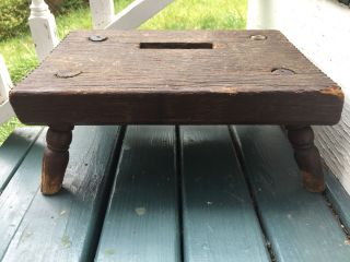 Antique Primitive Wood Barn Milking Farm Stool Aafa photo