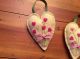 Prim Wool Felt Penny Rug Valentine Ornies Bowl Fillers Cream Hearts With Flowers Primitives photo 1